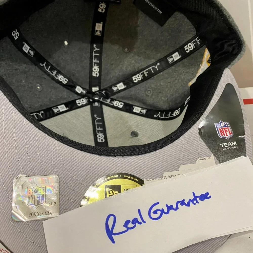New Rare Pittsburgh Steelers New Era "Leather Melt 59Fifty Fitted Throwback Hat - Picture 5 of 5
